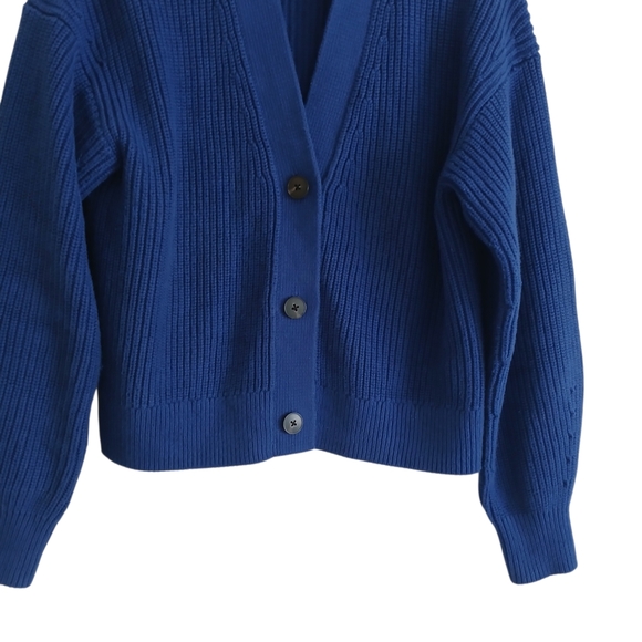 Everlane The Boxy Cardigan Organic Cotton In Bellwater Blue Women's S Chunky - Picture 4 of 9
